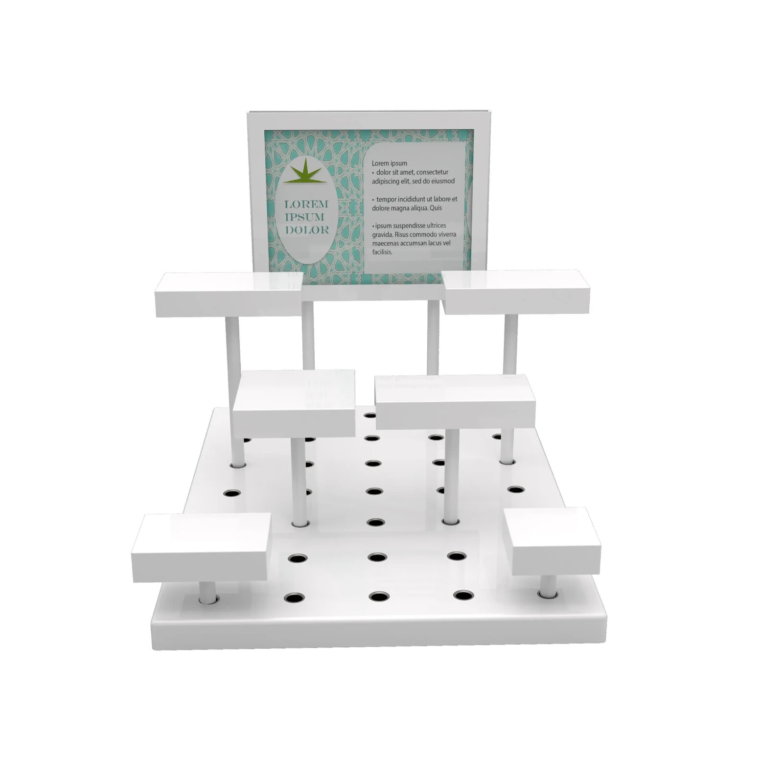 Modular Multi Level Display Riser Kits Small Unit High Gloss White ZNKIT1GW