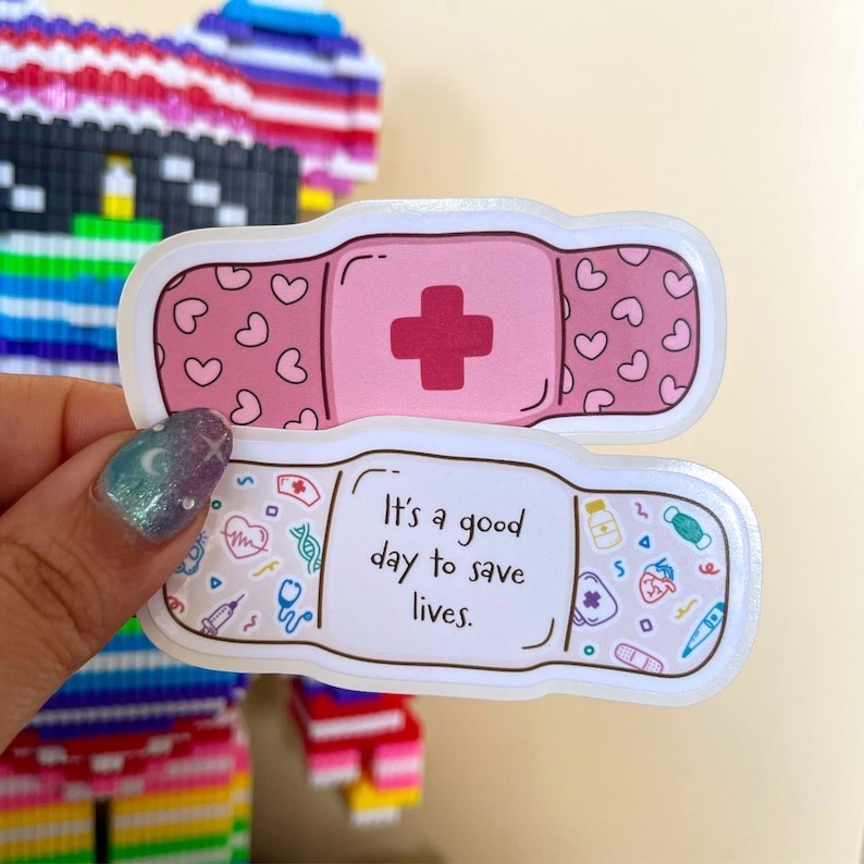 Band-Aid Sticker Set: Laminated Healthcare Stickers, Water Resistant