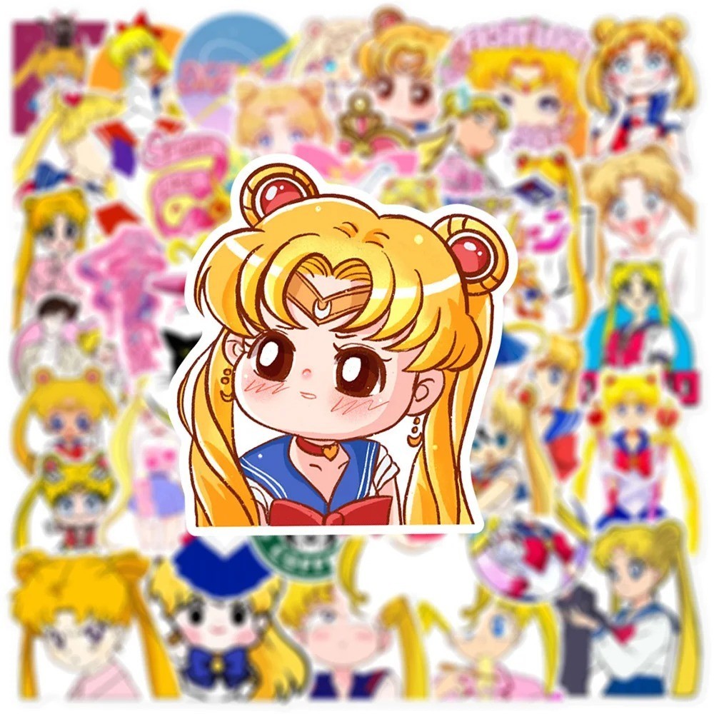 50pcs Kawaii Sailor Moon Anime Stickers – Cute DIY Phone & Diary Decals