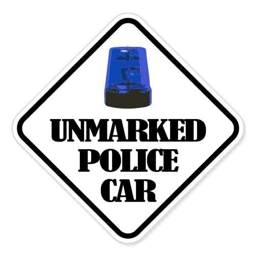 Unmarked Police Car car bumper sticker decal 4" x 4"