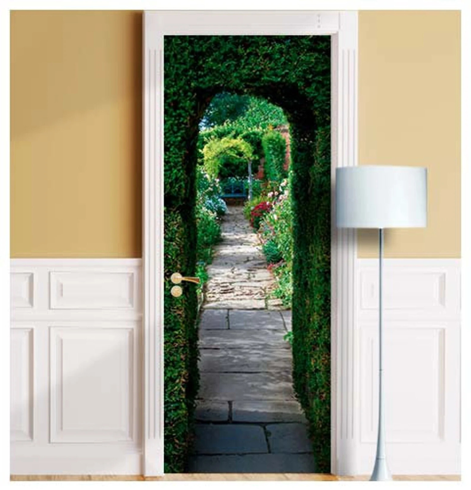 Arch To Garden Door Decal Mural, Peel'n'Stick, Sticker, Laminated Cover, Wrap