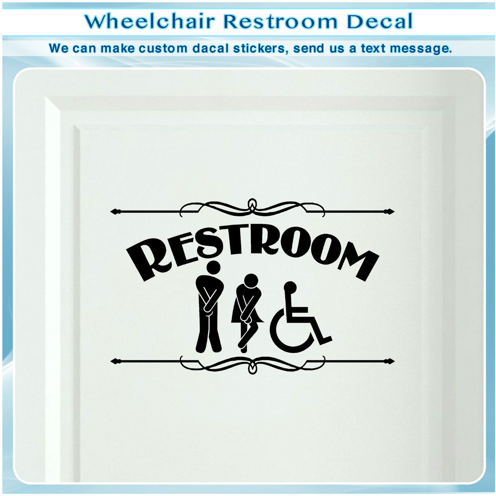Wheelchair Restroom vinyl Sticker Door Bathroom Sign Men Women Art Decal 137