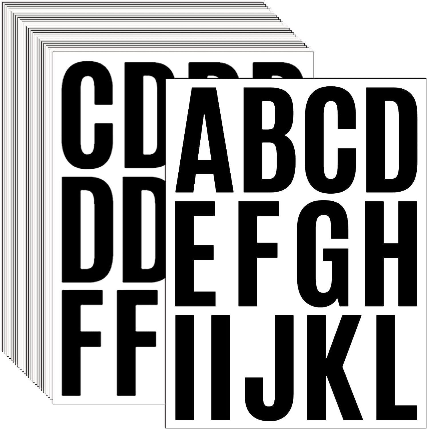 24 Sheets 2 Inch Self Adhesive Letters Stick on Vinyl Letters Capital Letter Sti