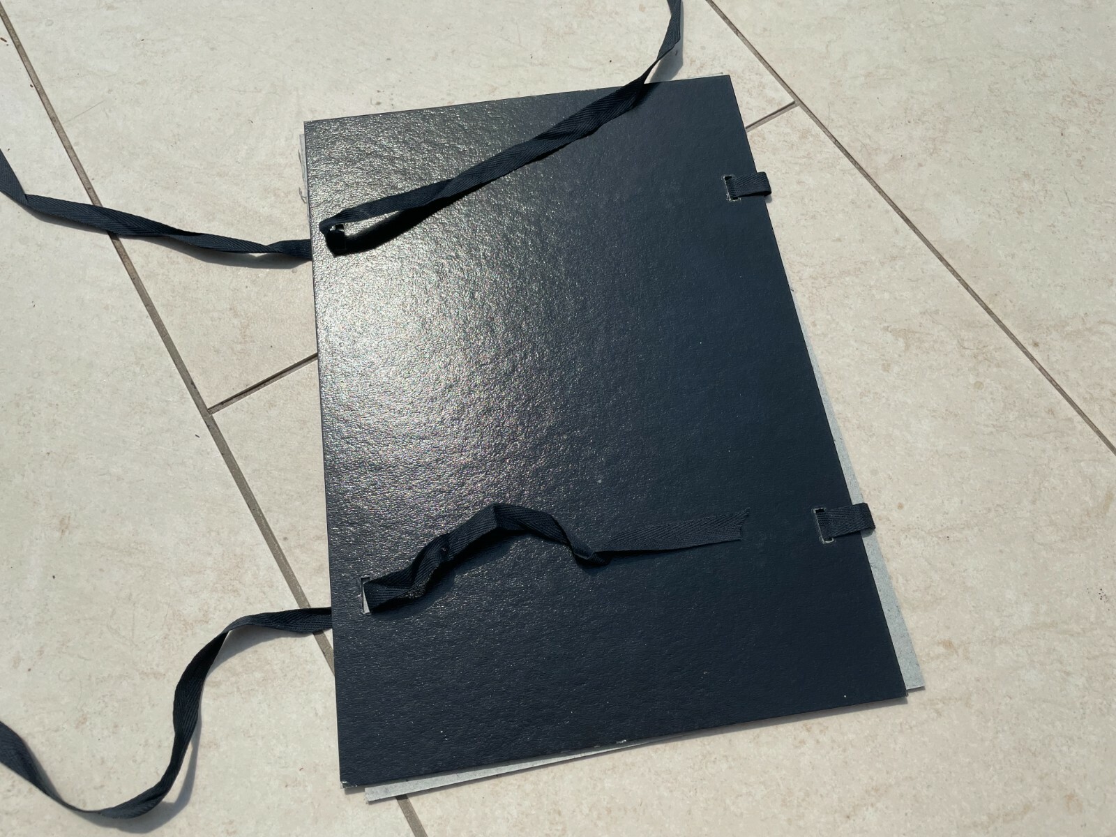 Hard Cover Portfolio Folder with Tie tapes Classic 8-1/4"x11-3/4"