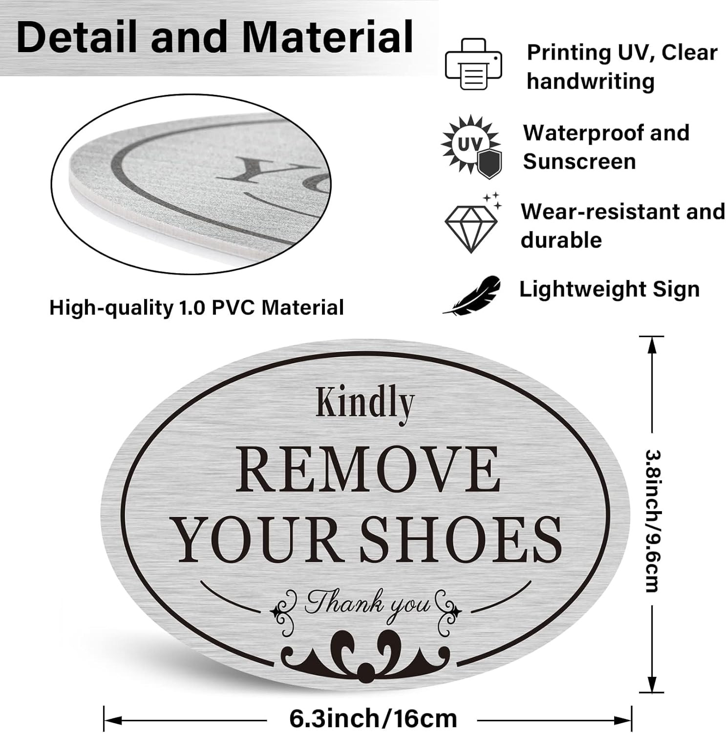 2 PACK Kindly Remove Your Shoes Oval Please Take off Your Shoes No Shoes Sign De