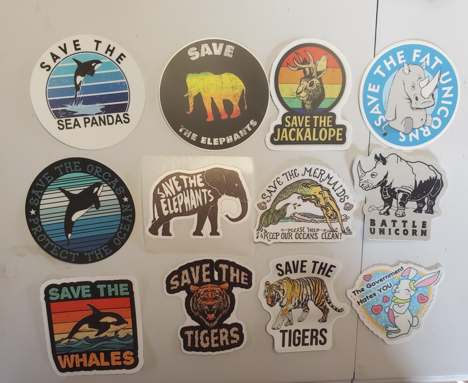 WILDLIFE CONSERVATION STICKERS VARIETY PACK (14) *WORLDWIDE 🌐 SHIPPING* WWF