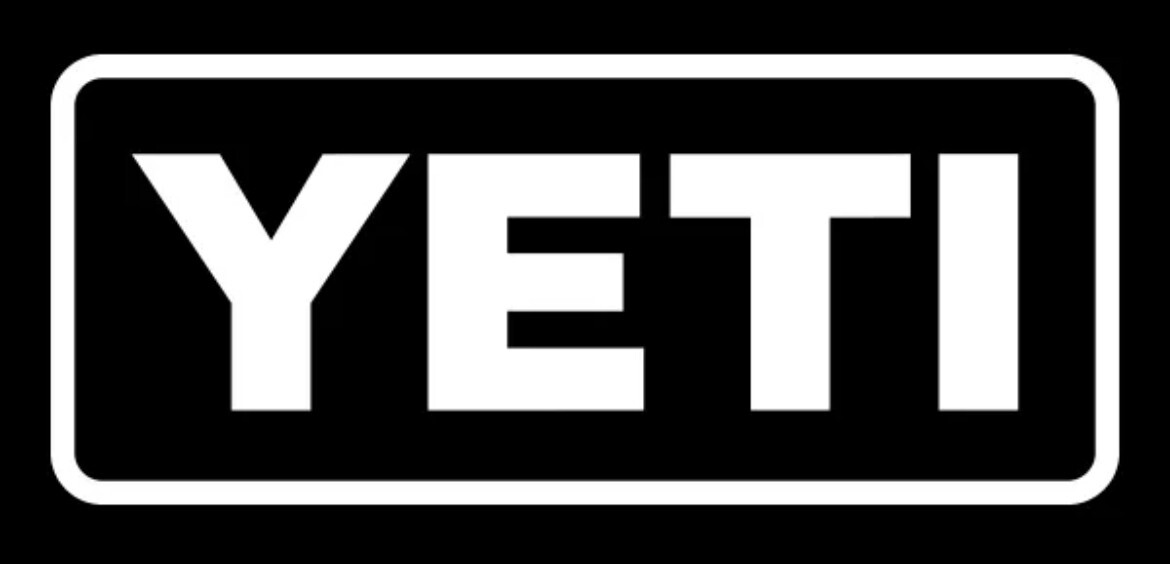 YETI Logo Brand Sticker Black | Adhesive | Matte finish, 4"X2"