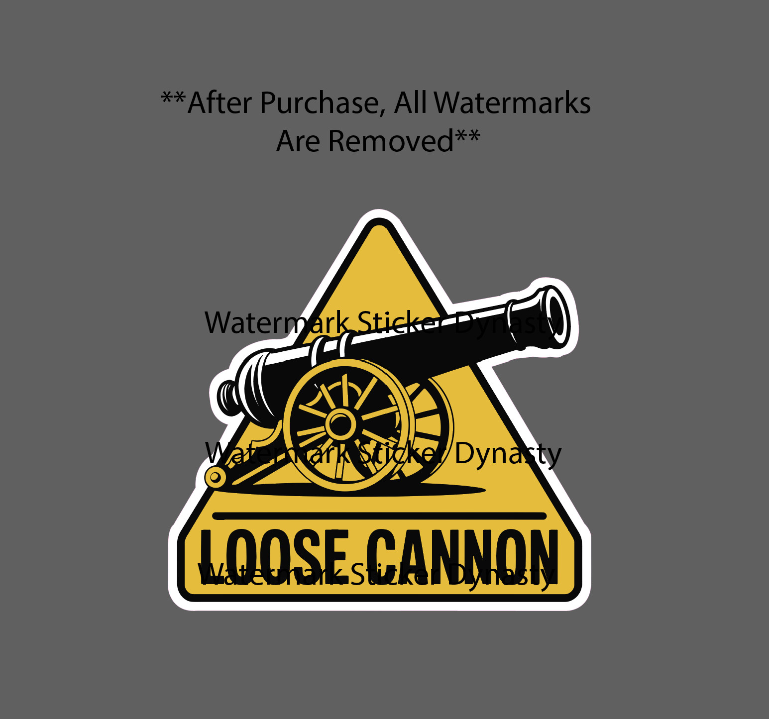 Loose Cannon Sticker Waterproof Decal Artillery Caution Warning Funny Gift NEW
