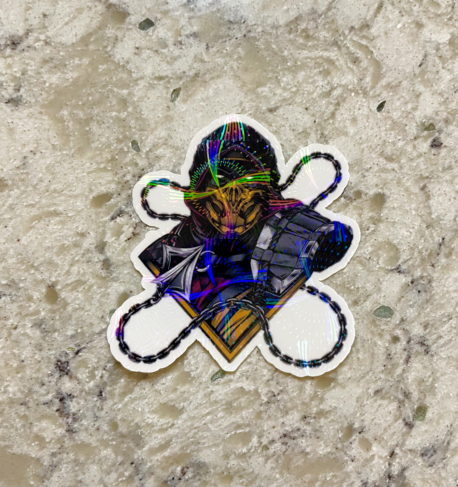 Scorpion Mortal Kombat Sticker l Gloss or Holographic Laminate l Waterproof