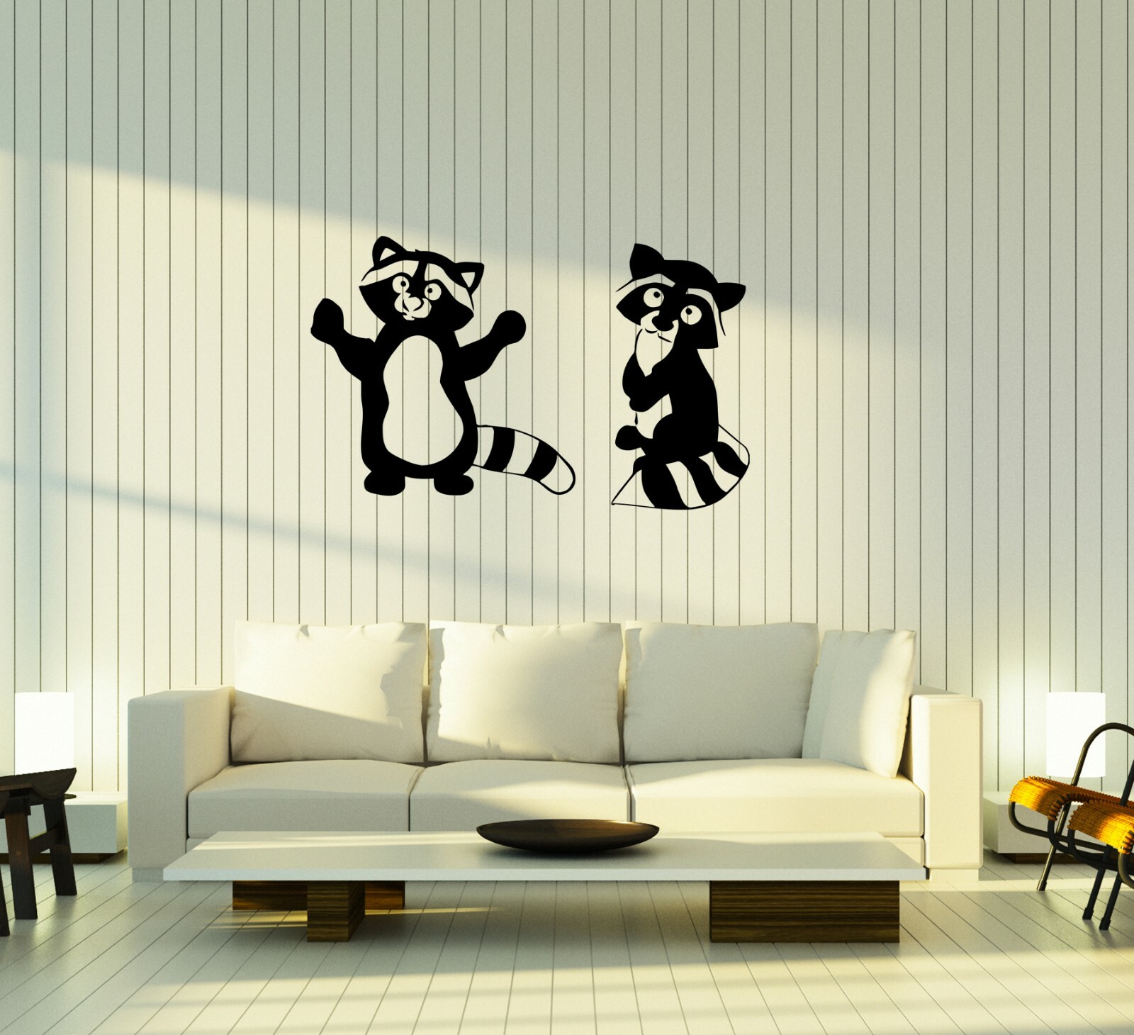 Wall Decal Raccoons Animals Funny Decor Vinyl Sticker (ed1821)