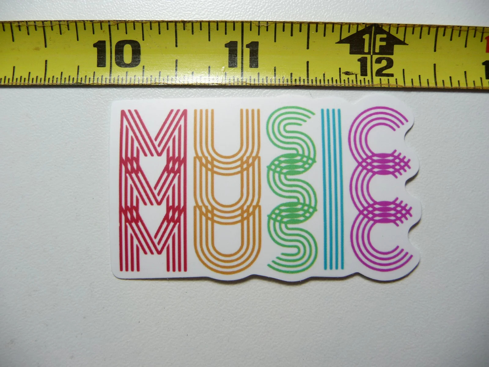 TRIPLE MUSIC WORD LINES SMALL STICKER DECAL MUSICIAN FAN BAND SONG