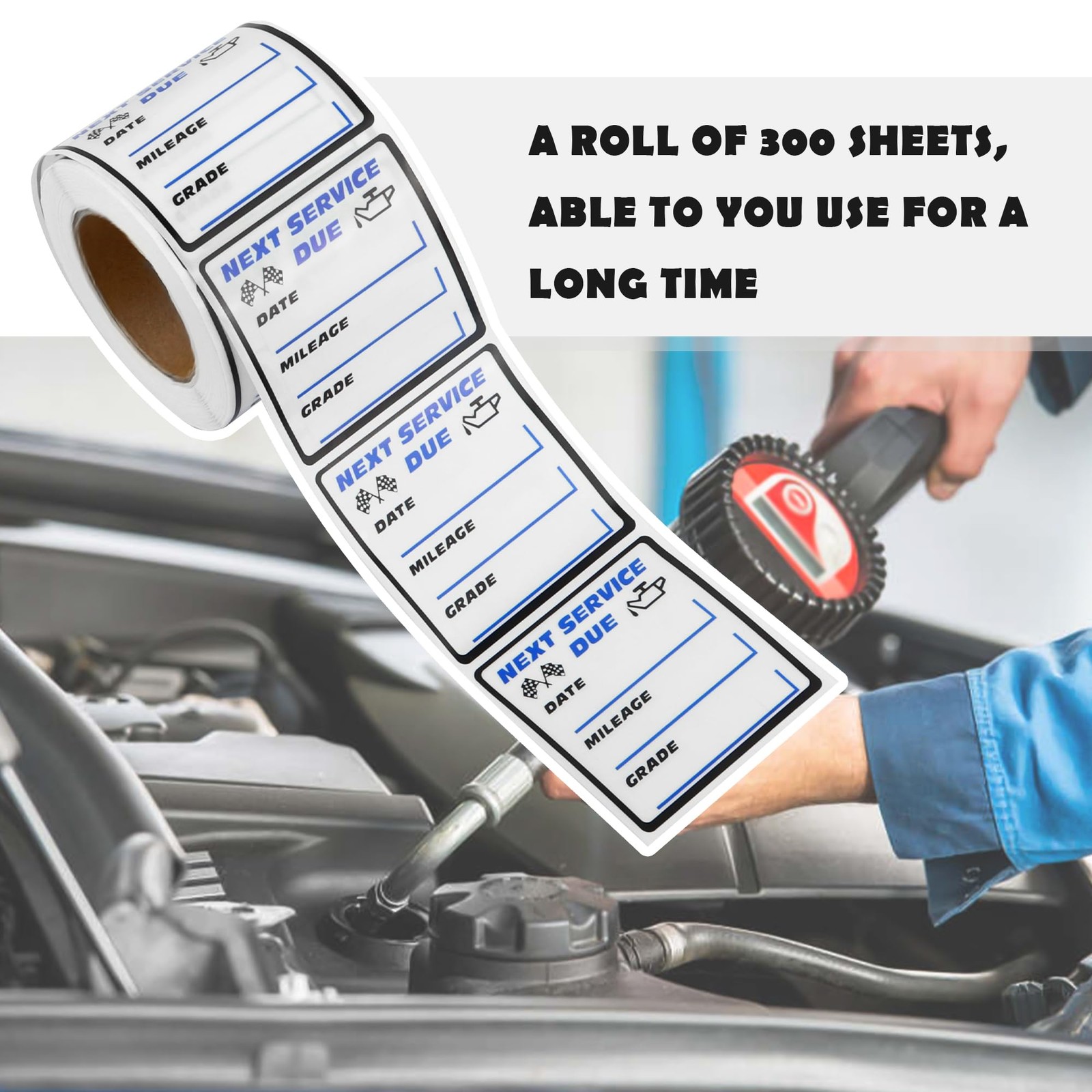Vinyl Oil Change Reminder Stickers Waterproof Auto Maintenance Labels 300PCS …