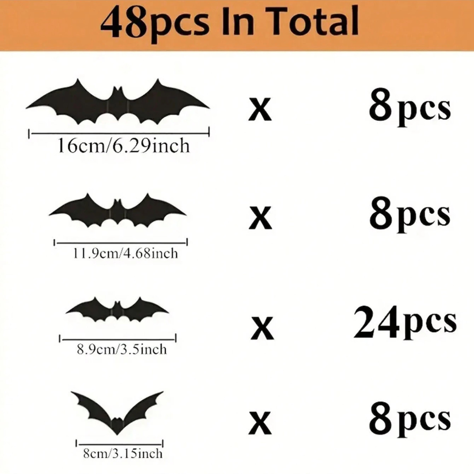 3D Bat Stickers 4 Sizes DIY Wall Halloween Decor Scary Bats For Haunted Home New