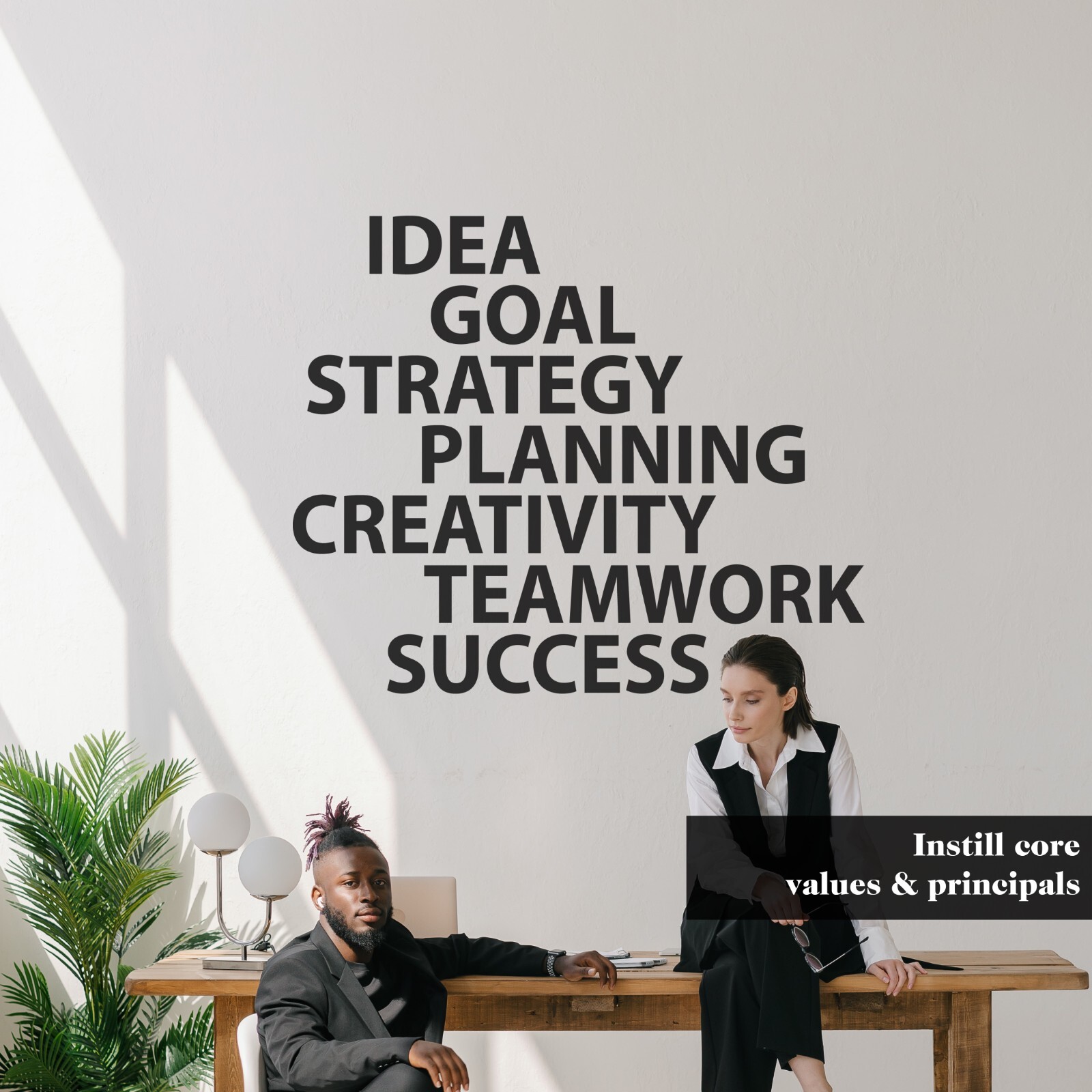 Idea Goal Office Wall Decal Sticker Decor Quote Teamwork Words Wall Art