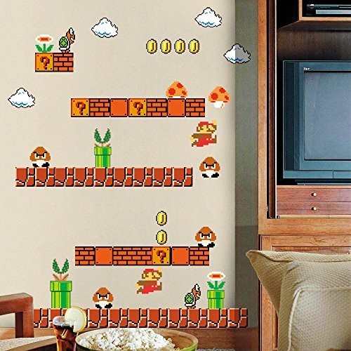 Giant Super Mario Build-a-Scene Peel-and-Stick Wall Decals – Home Evolution New