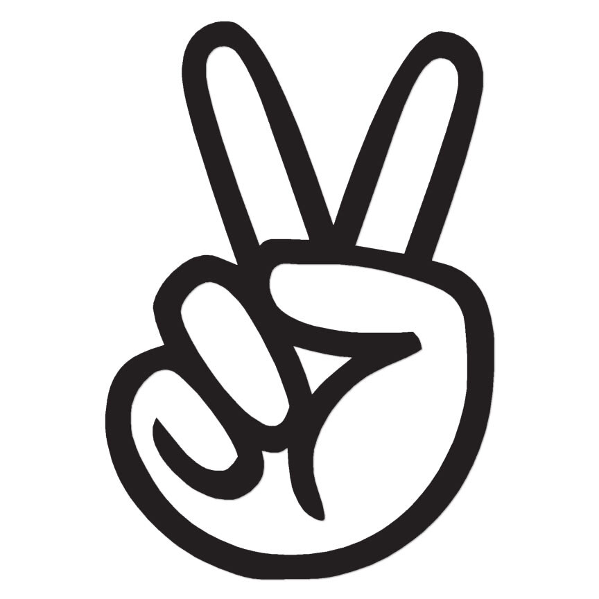 Peace Sign Hand – Vinyl Decal Sticker – Multiple Color & Sizes – ebn511