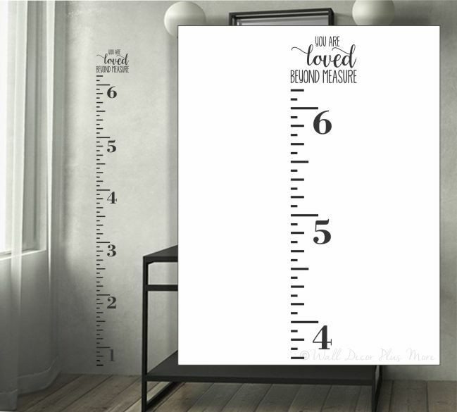 Height Ruler Growth Chart Wall Decal Loved Beyond Measure Art Stickers Opt 1