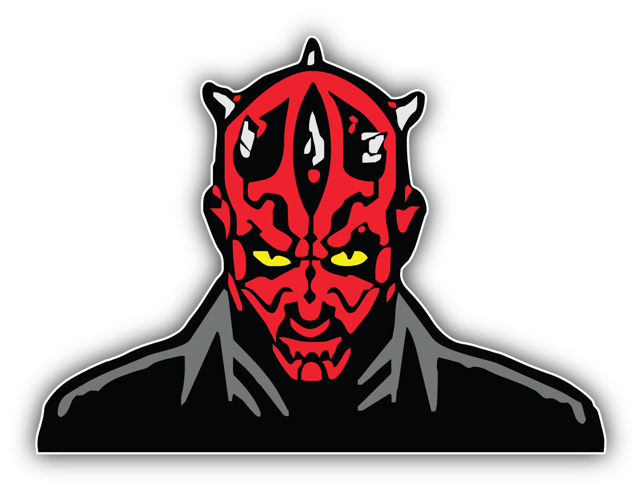 Star Wars Cartoon Darth Maul Head Sticker Bumper Decal – "SIZES"