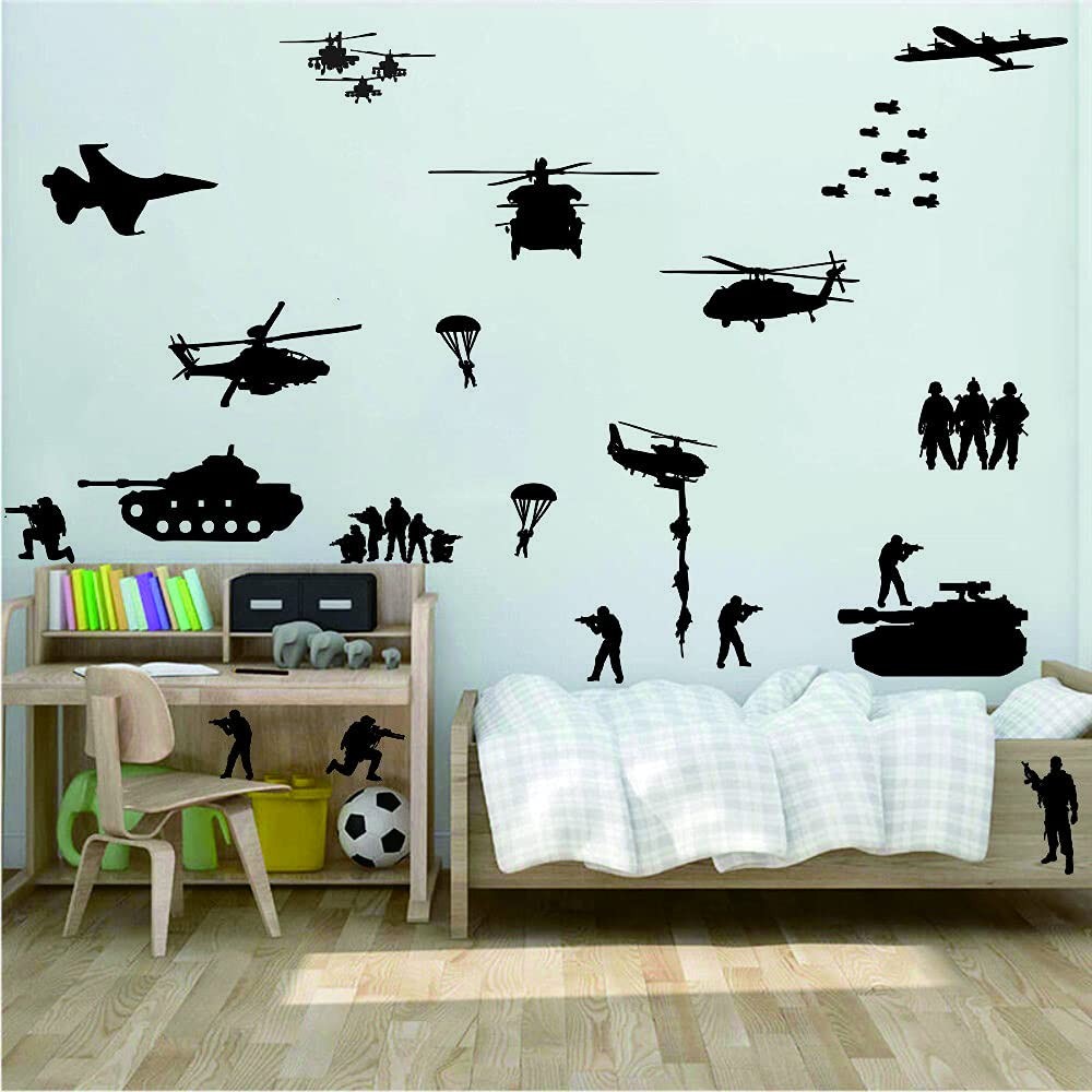 Army Tank Wall Decors Set for Wall Solider Military Helicopter Wall Stickers …