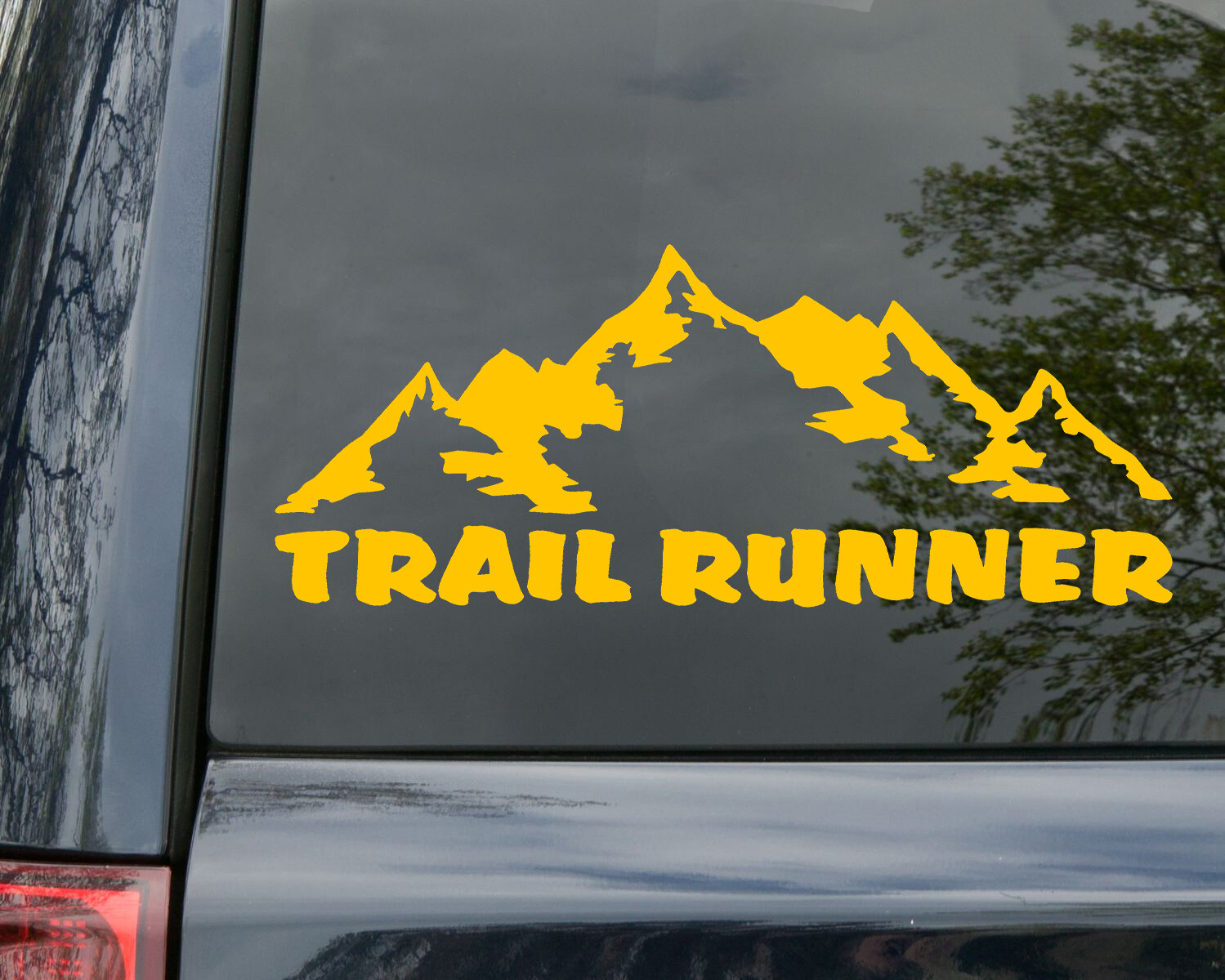 Trail Runner Vinyl Decal V2 – Mountains Ultra Forest Running – Die Cut Sticker