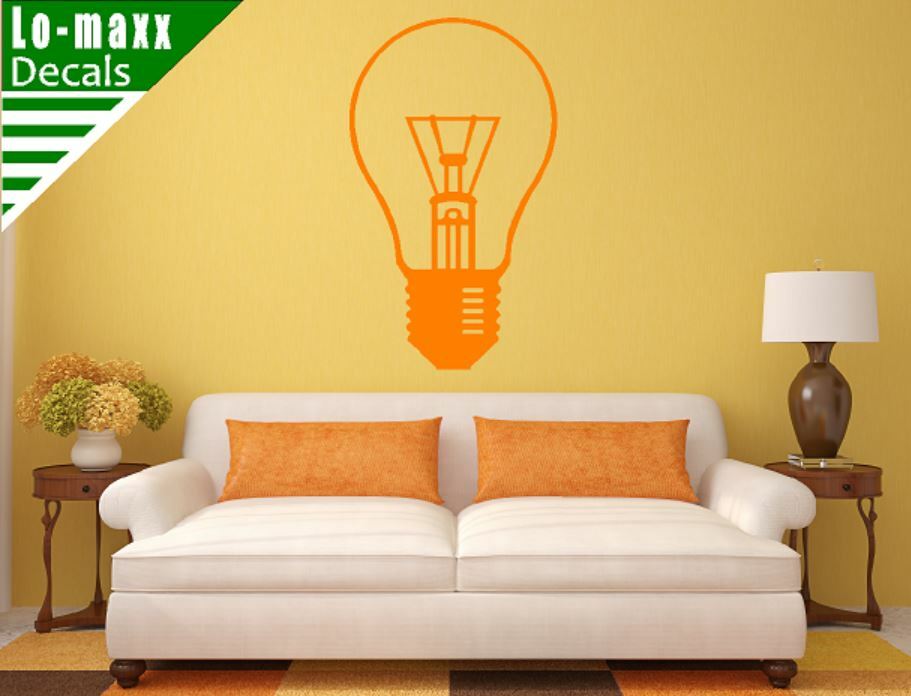 Light Bulb Graphic Art High Quality Various Sizes & Colors Die Cut Vinyl Decal