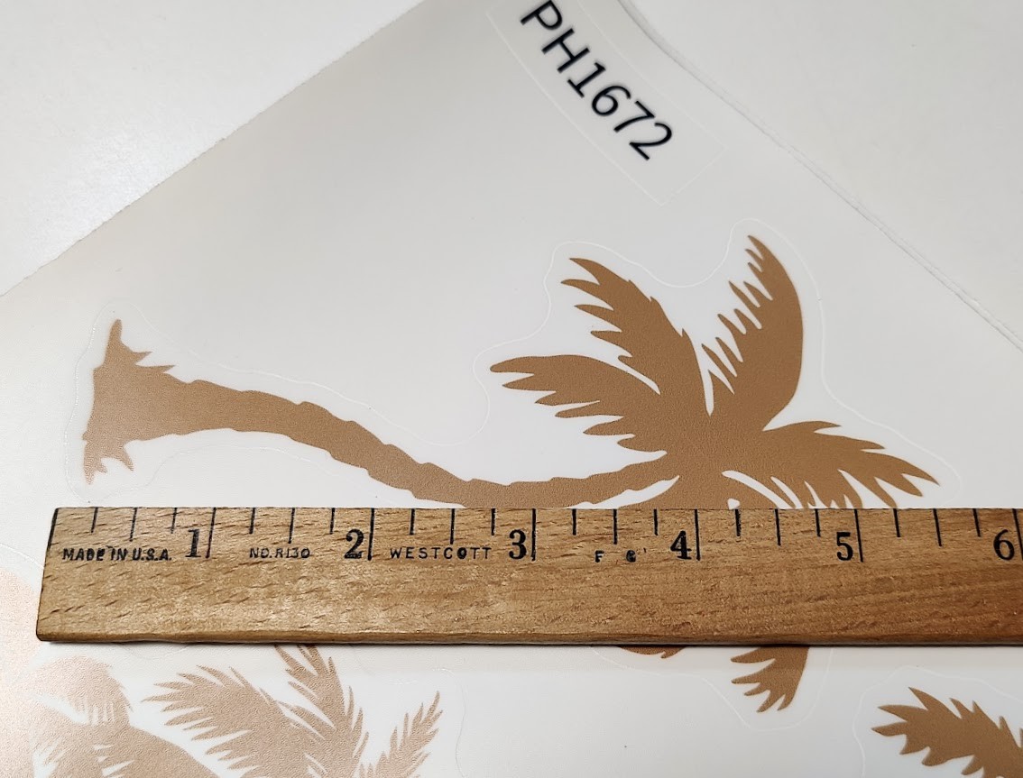 20 Loinuosen Palm Tree Wall Decals – Tan Gold Tropical Decor 5 Sheets 6" Tall