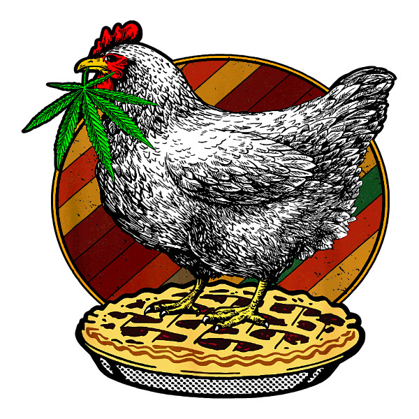 Weatherproof Chicken Pot Pie Weed Stickers Vinyl Decal Added Layer UV Safe Humor
