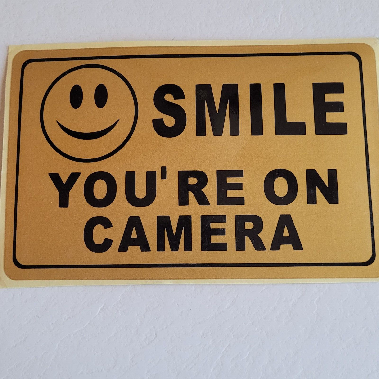 4 pack Smile You're On Camera Stickers 5×8 Security Warning Alarm Window Decal