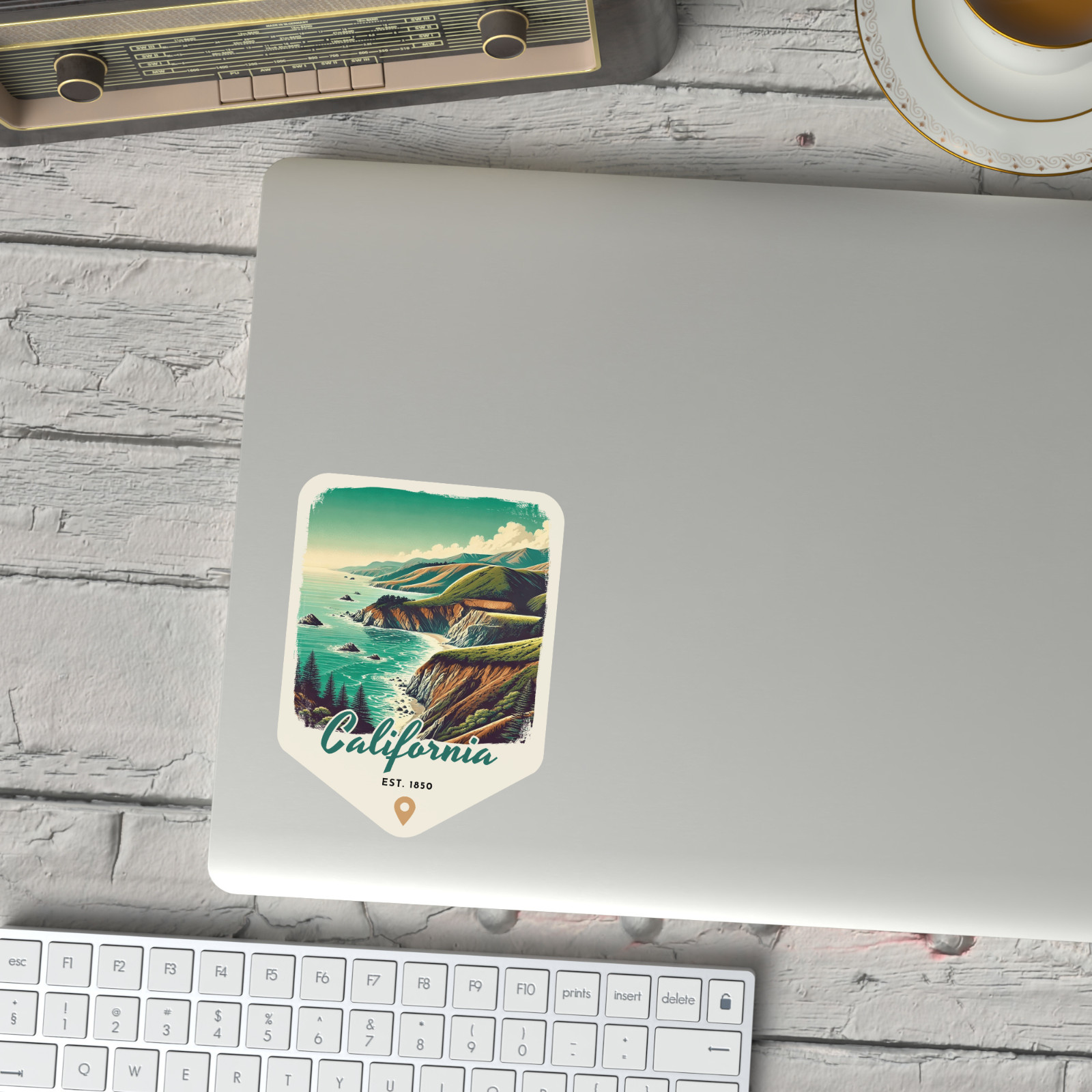 California State Sticker Retro Travel Vinyl Decal for Laptop Water Bottle Car