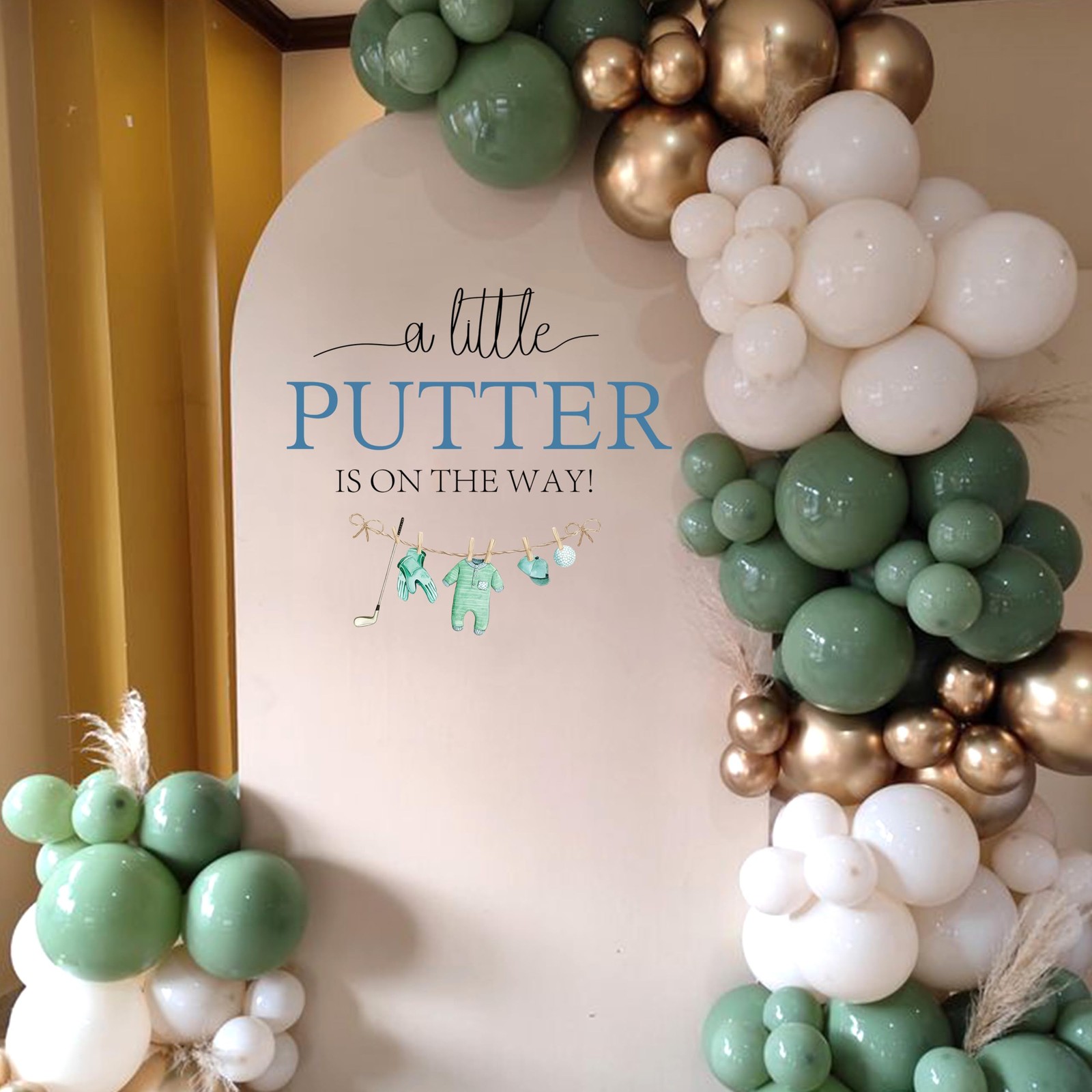 A Little Putter is on The Way Decal – Sport and Golf Theme Baby Shower Sign W…