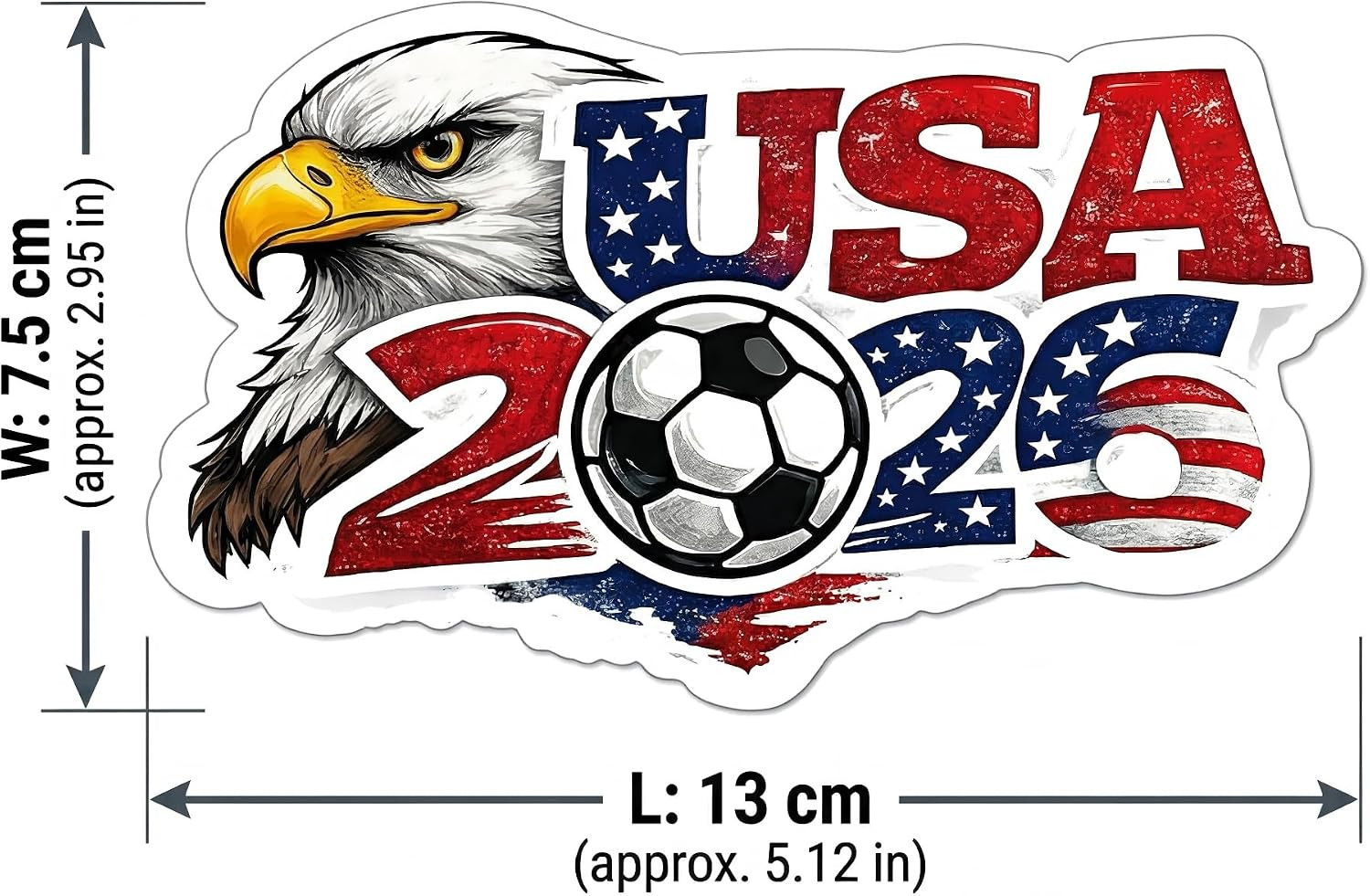 USA World Cup Soccer Sticker, Vinyl Waterproof Soccer Stickers, for Car, Window,