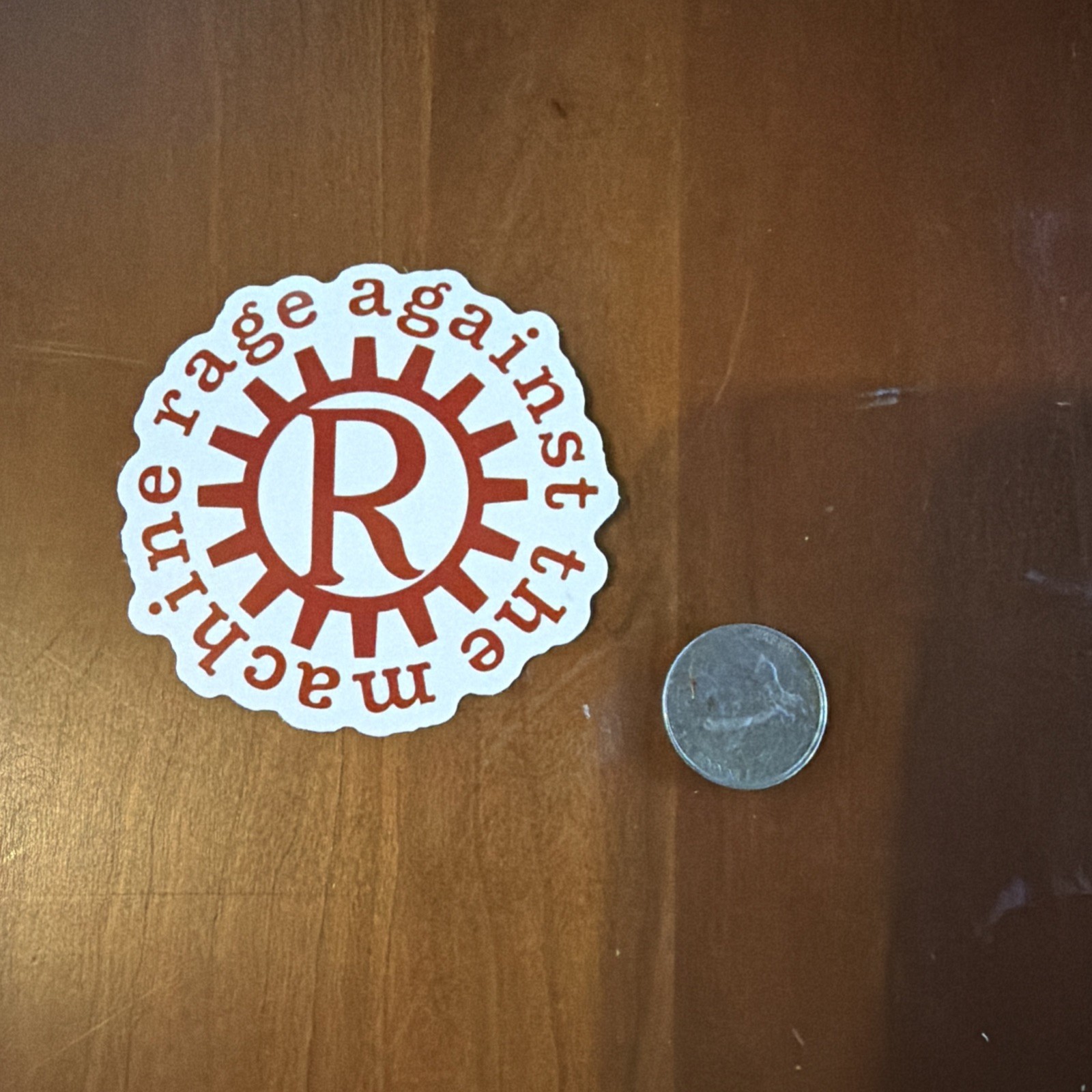 Rage Against the Machine Logo Sticker Red White Metal Rock Band Music Decal