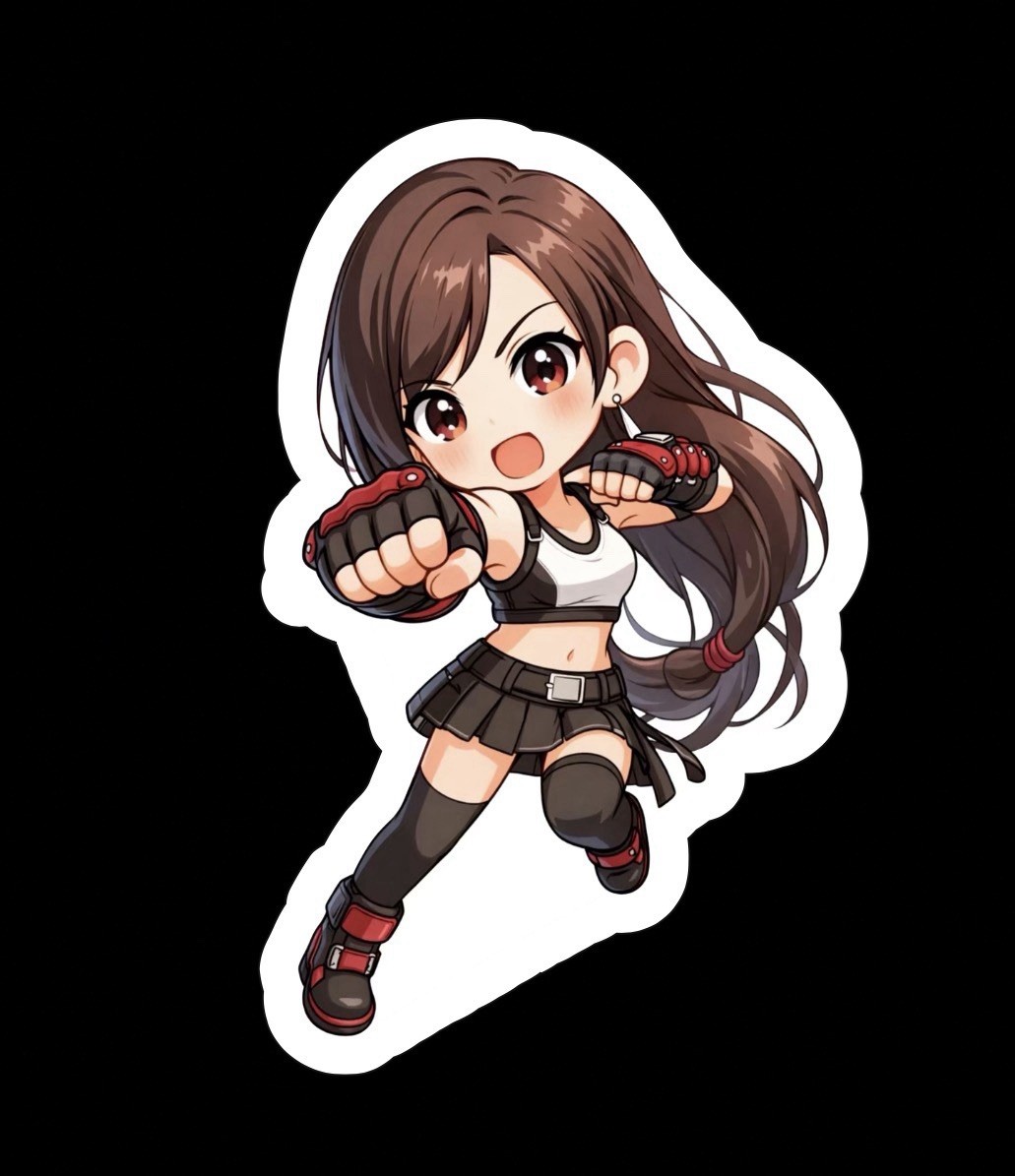 Tifa Hartlock, Final Fantasy 7, FF7, FFVII, Glossy Vinyl sticker, Decal