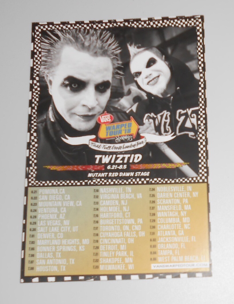 Twizid Vans Warped Tour 2018 Card Handbill Flyer Original 4×6 Punk Hip Hop