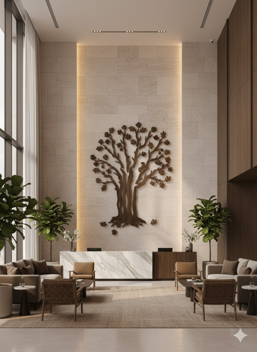 White Oak Tree of Life Wall Art, Handmade Woodland Decor (39×59")