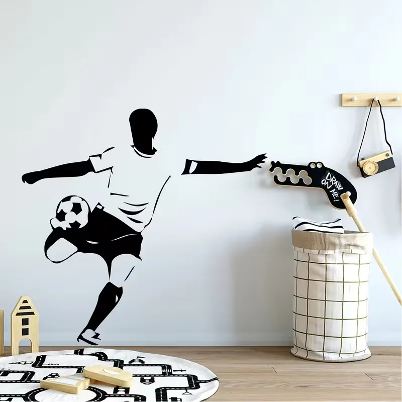 Contemporary Soccer Player Wall Sticker Pasted Waterproof Vinyl Decal Bedroom