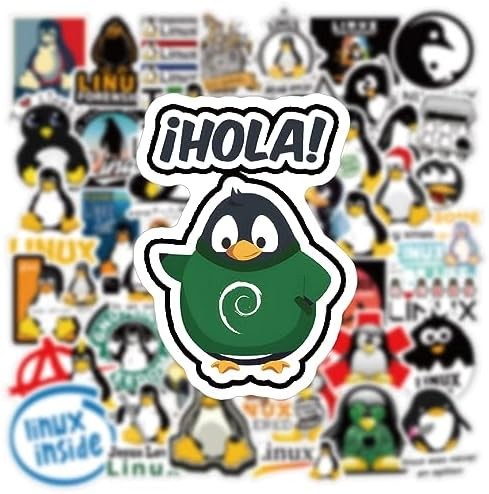 Linux Stickers 62pcs Work Decals Aesthetic Waterproof Vinyl Pack Stickers for Wa