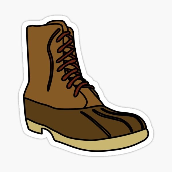 Maine New England Brown Hiking Boots Winter Shoes Vinyl Decal Sticker