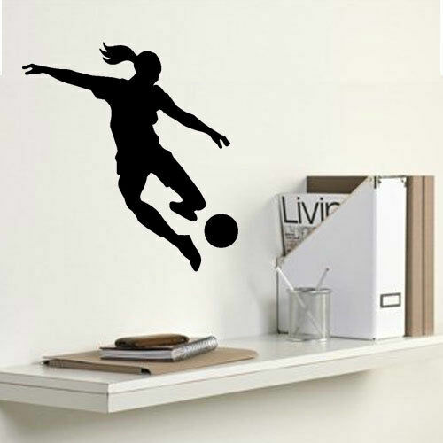 Girl Soccer Sports Decal Sticker for Home Wall Nursery Room Door Window Decor