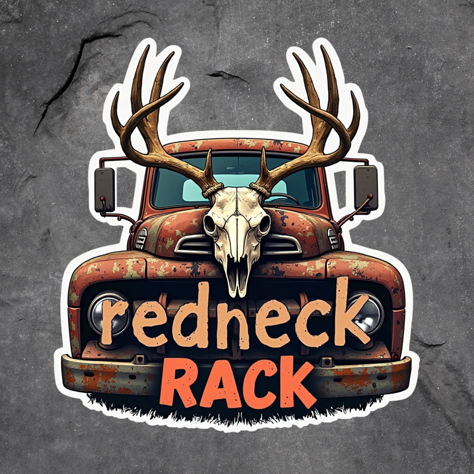 Hunting sticker vinyl decal Redneck Rack antlers truck rustic country