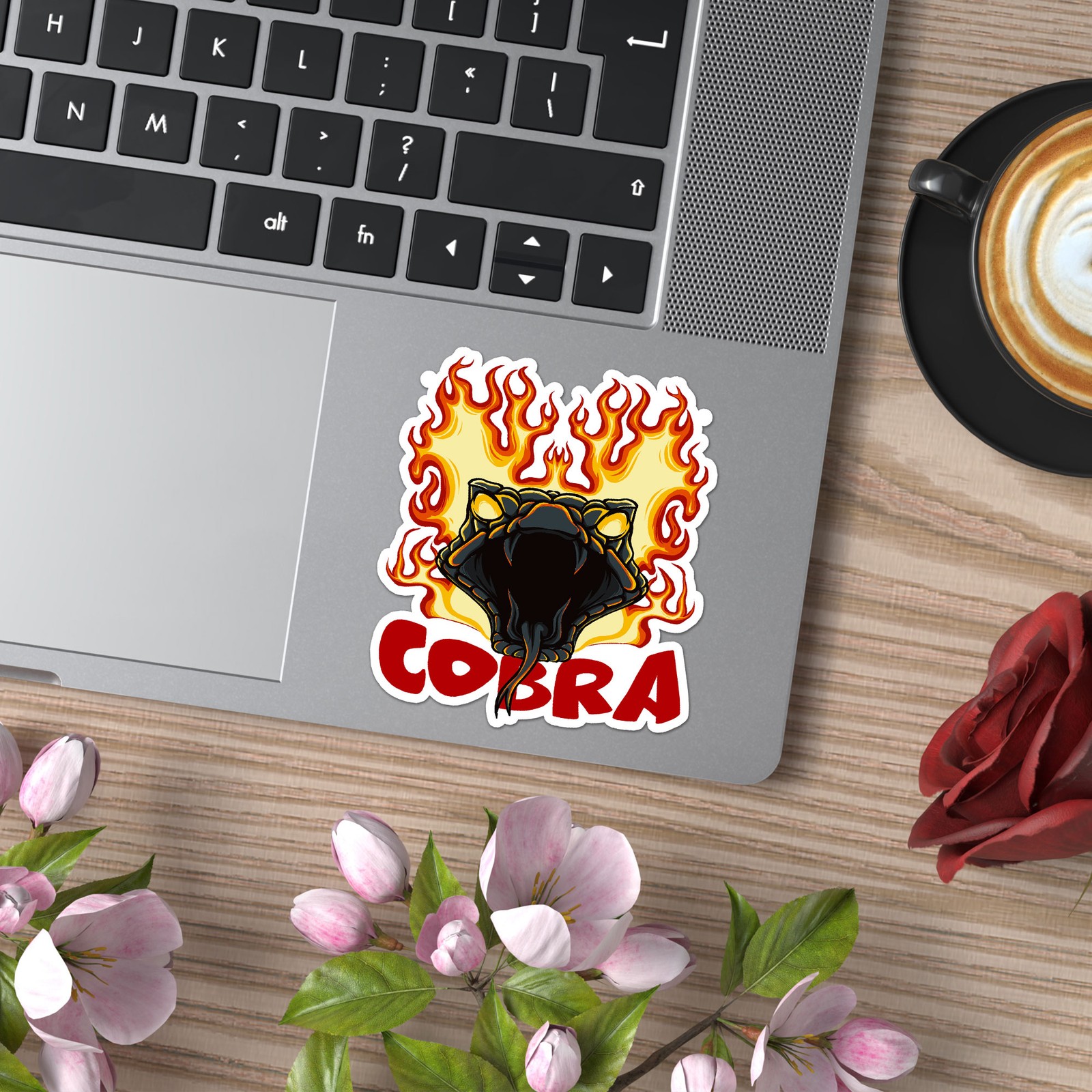 Cobra Snake Flames – Vinyl Decal Sticker – Car Window Laptop – ebn8920