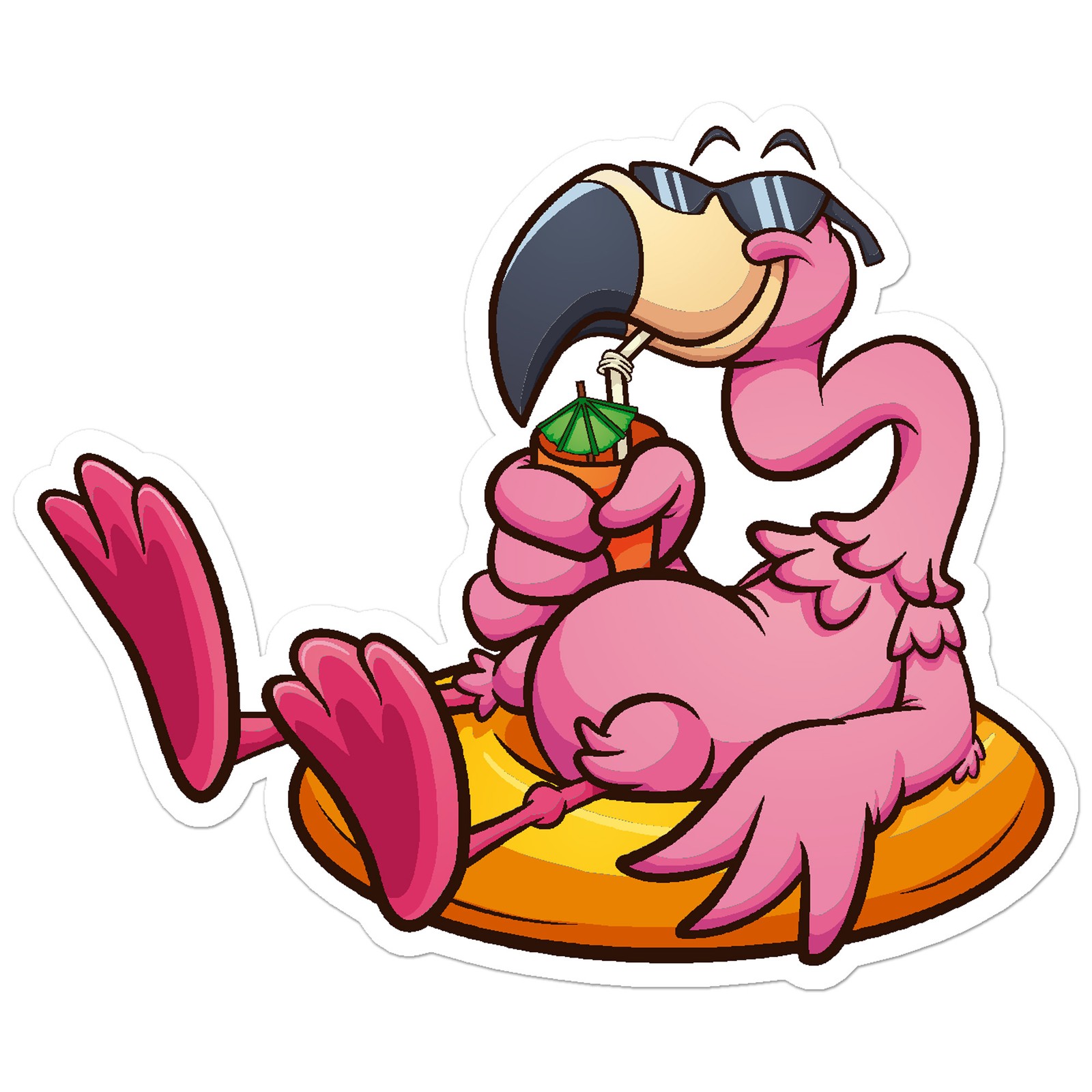 Flamingo Cocktail – Vinyl Decal Sticker – Car Window Laptop – ebn8096