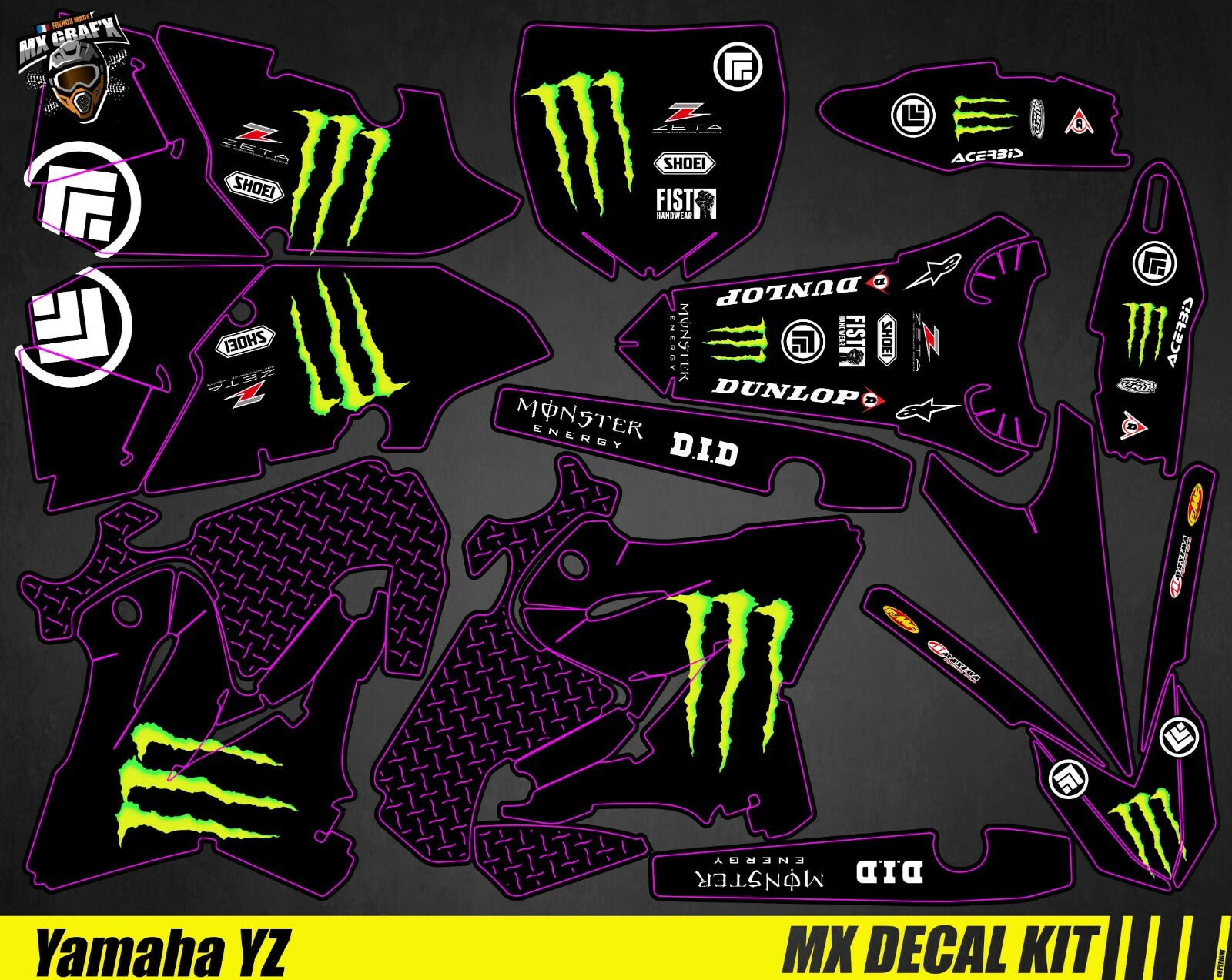 Motorcycle Decal Kit For Yamaha YZ 125-250 – Taka Higashino Replica