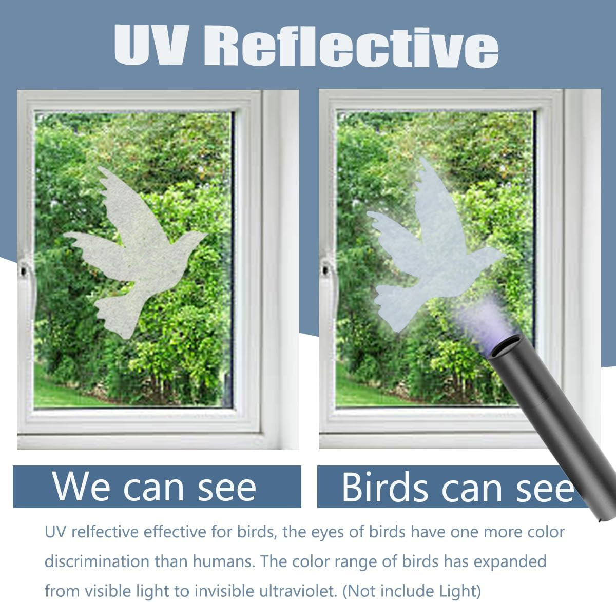 UV Reflective Anti-Collision Window Bird Stickers Decals Glass Door Protect and