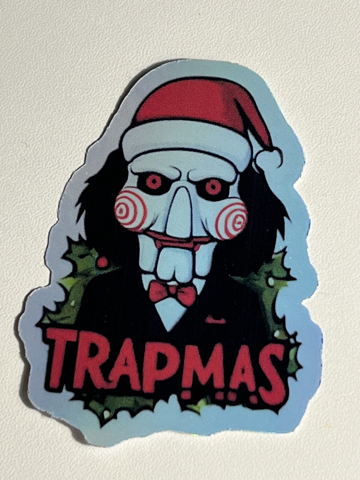 Saw Jigsaw Christmas 3 Inch Holographic Sticker