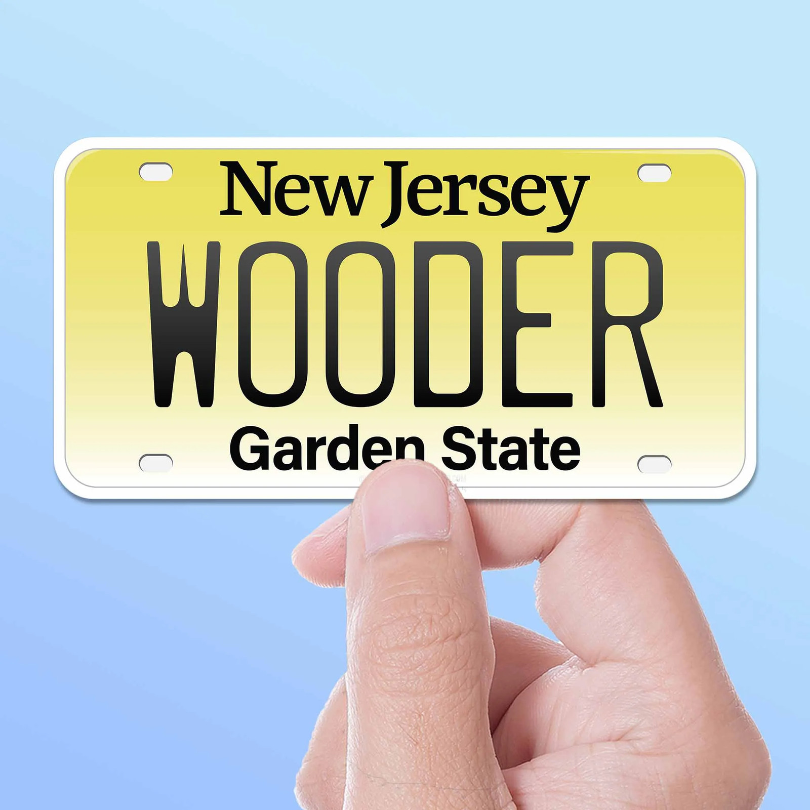 Wooder NJ License Plate Sticker