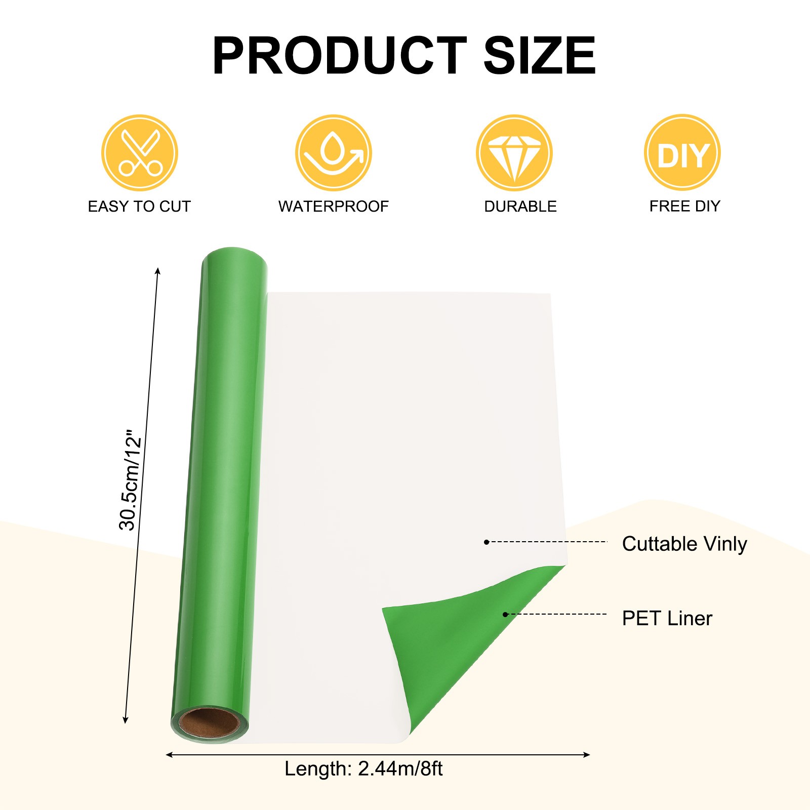 Blue-Green Permanent Vinyl, 12 Inch x 8ft Vinyl Roll