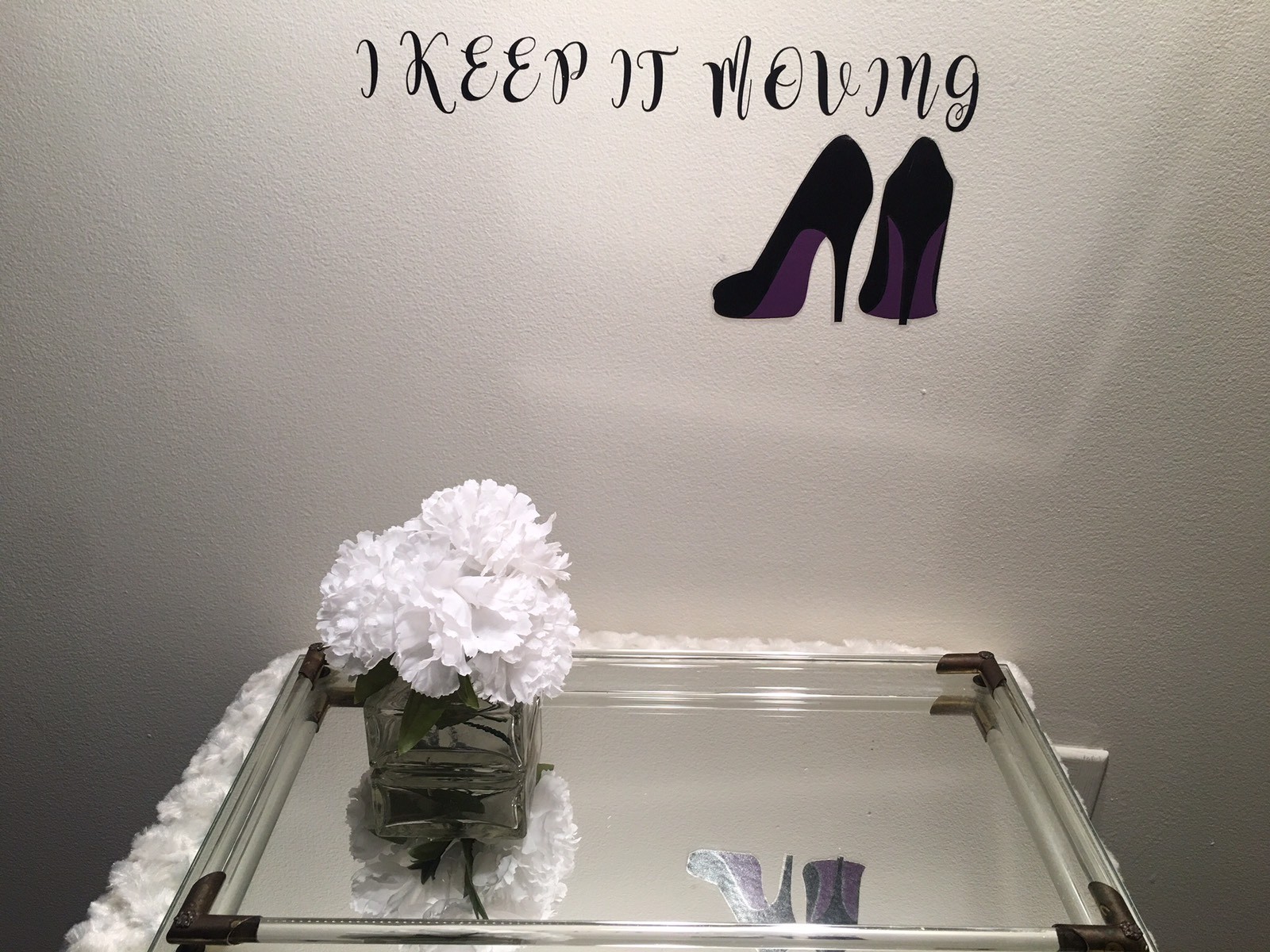 Purple Shoe Lovers Lady Quote Home Car Salon Wall Decal Sticker Free Shipping