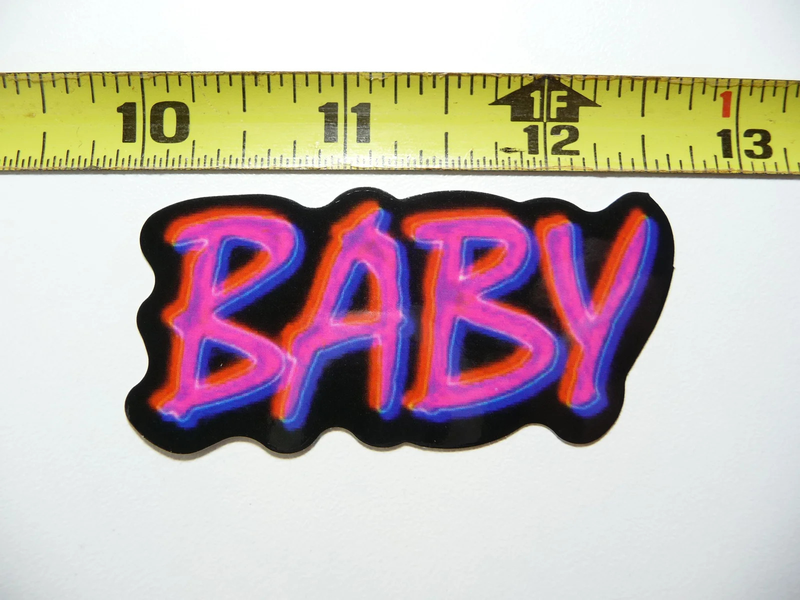 BABY LETTERS NEON STYLE SMALL STICKER DECAL COLORFUL FUNNY CELEBRATION