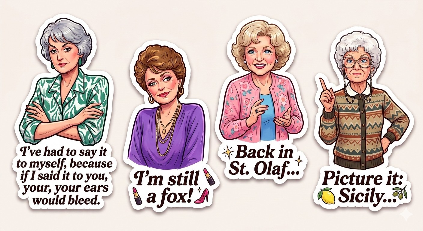 4 The Golden Girls Stickers Decal Phone Laptop